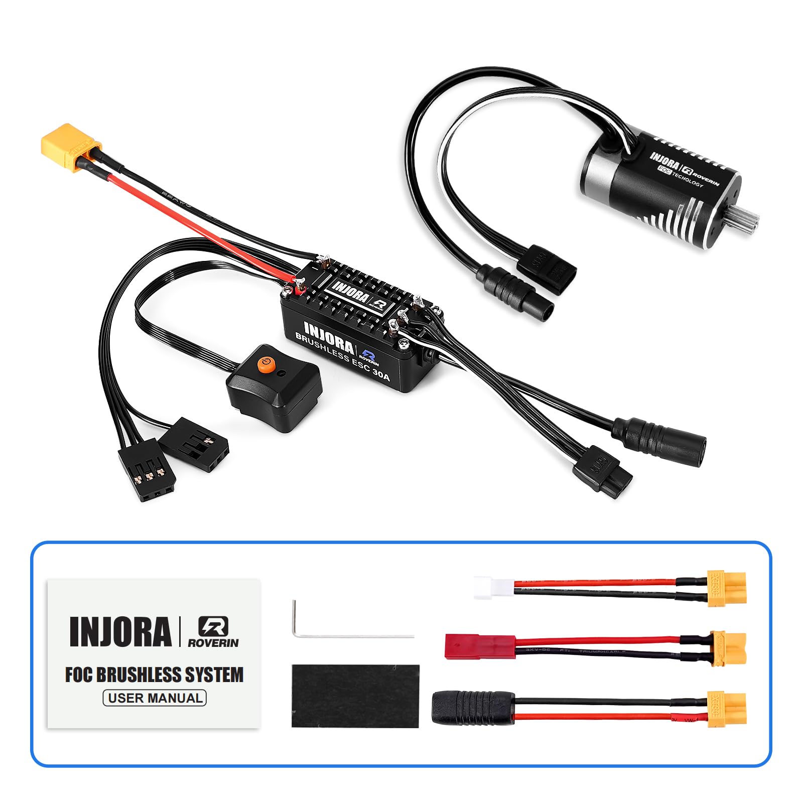 トラクサス　trx4m他　INJORA ROVERIN ブラシレスモーター INJORA Roverin M30 G2 FOC Sensored Brushless ESC & Motor for 1/18