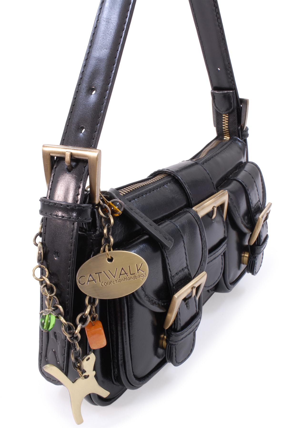Catwalk Collection Handbags - Bolso de Hombro Pequeño de Piel - Bolso de Mano Mujer - Bolsito de Fiesta - Clutch Elegante - Natalie