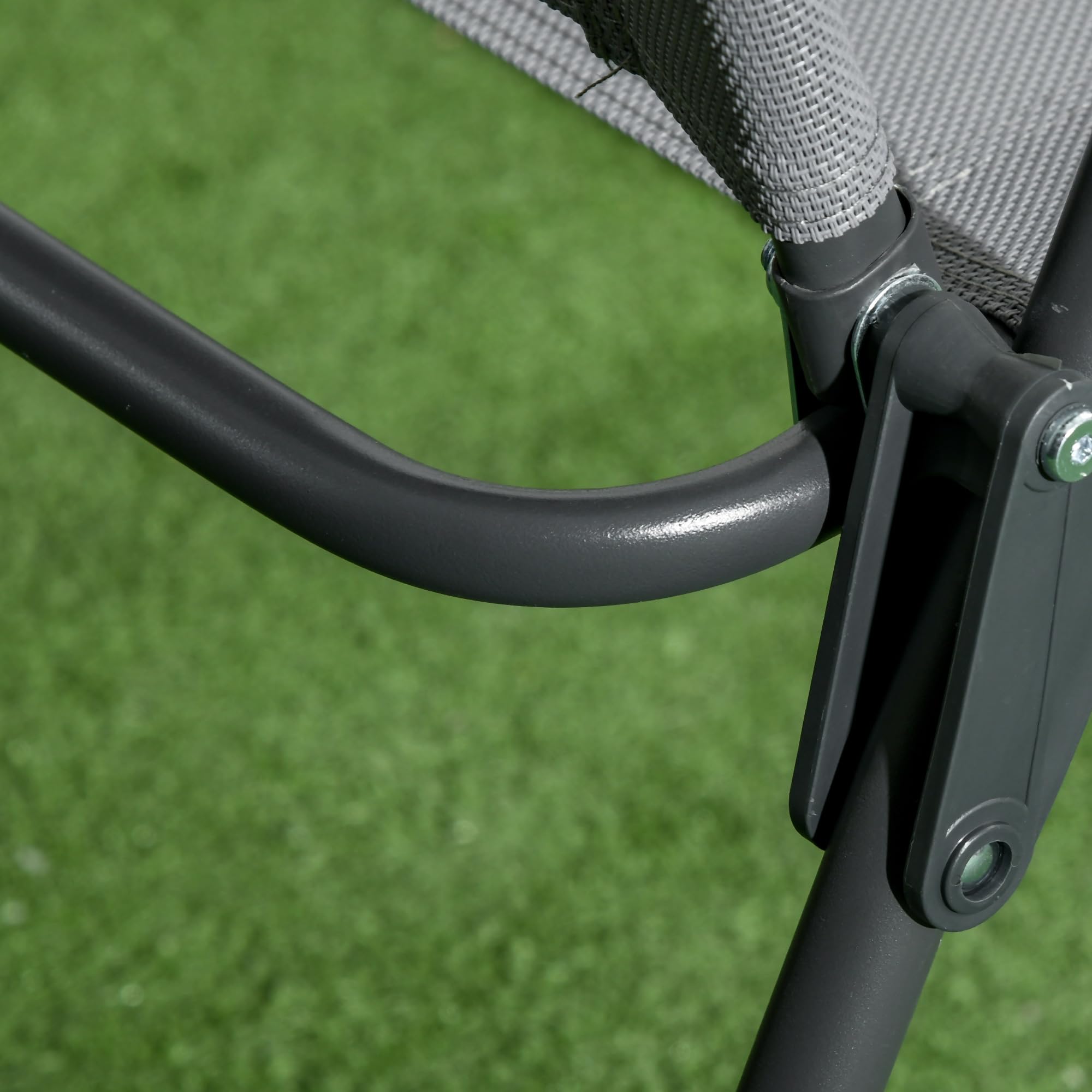 Outsunny Set da Giardino 3 Pezzi con Sedie e Tavolino Pieghevoli in Metallo e Vetro Grigio Chiaro per Patio