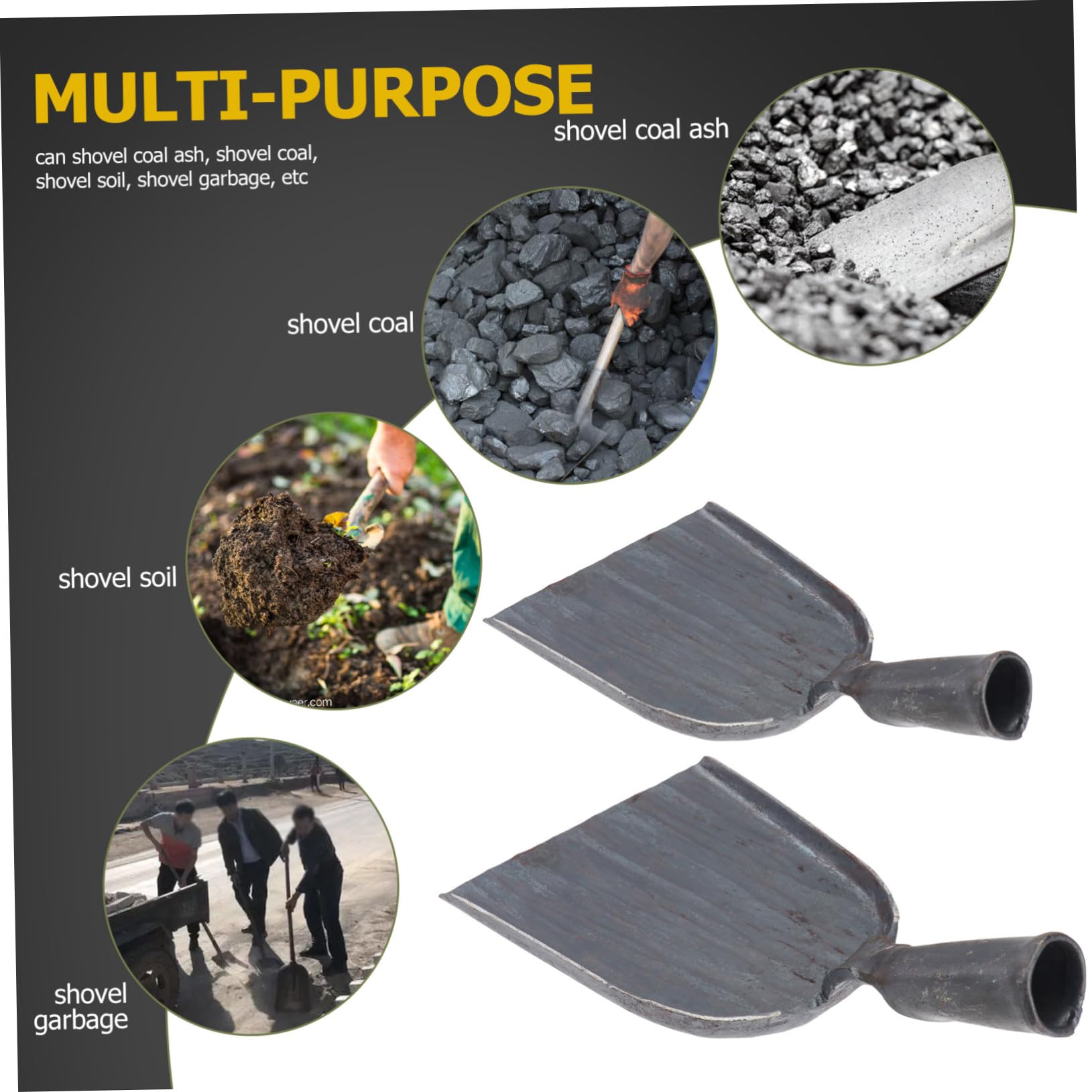 PartyKindom 2 pezzi Paletta per Cenere Carbonella Forgiata Mano Mini Paletta Coal Ash per Barbecue e Cucina Leggera e Resistente Design Ergonomico per Uso e Giardino