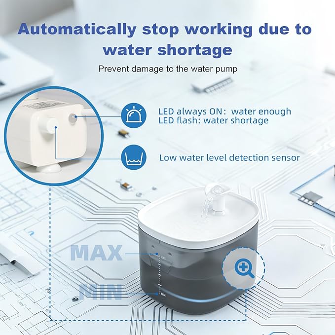 Fuente de Agua para Gatos ANDOLL HOME 3L, Blanca miniatura 3