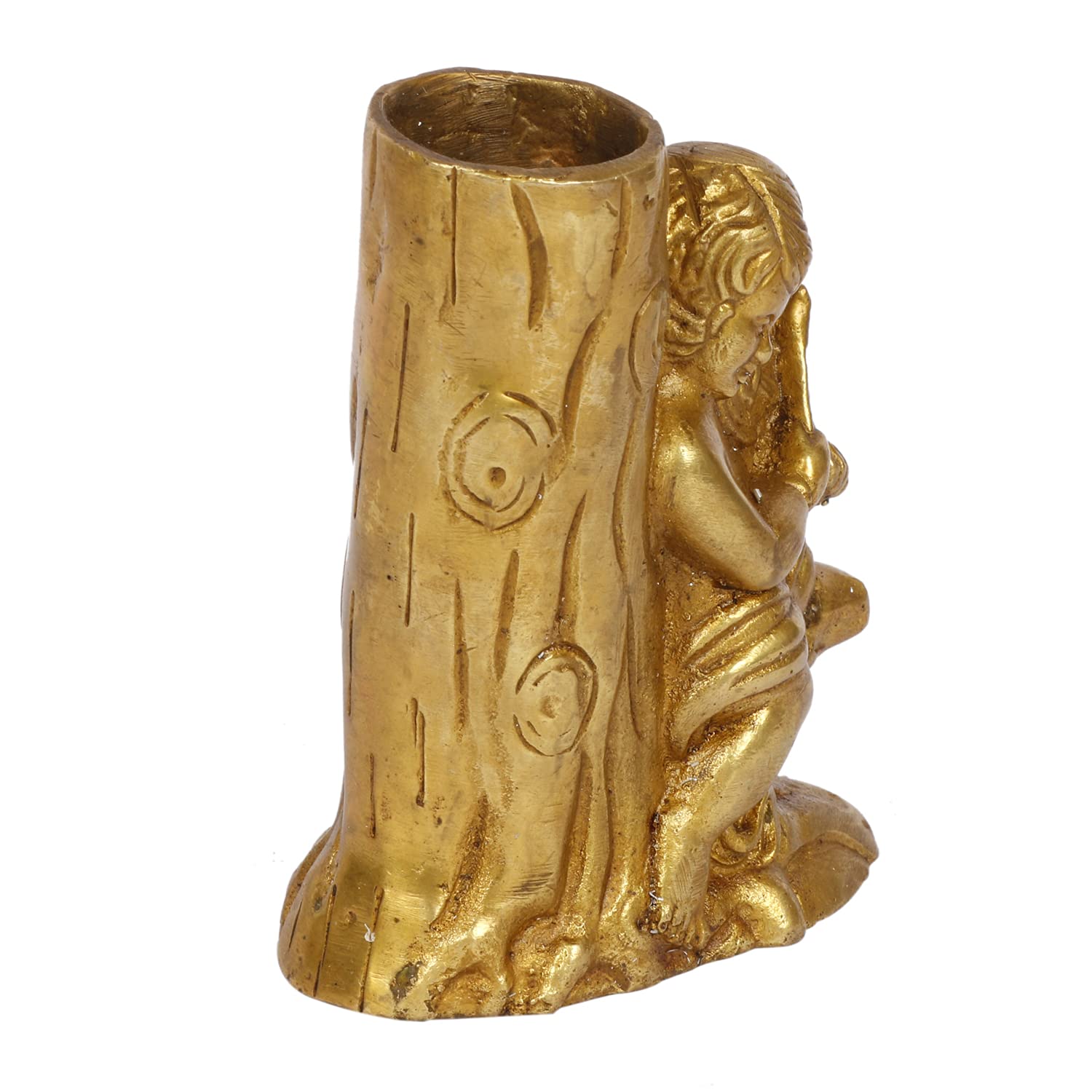 ARTVARKO Portapenne in ottone con albero con un ragazzo che suona il violino Showpiece fermacarte per tavolo da ufficio elegante supporto fantasia per uomini donne ufficio casa decorazione regalo