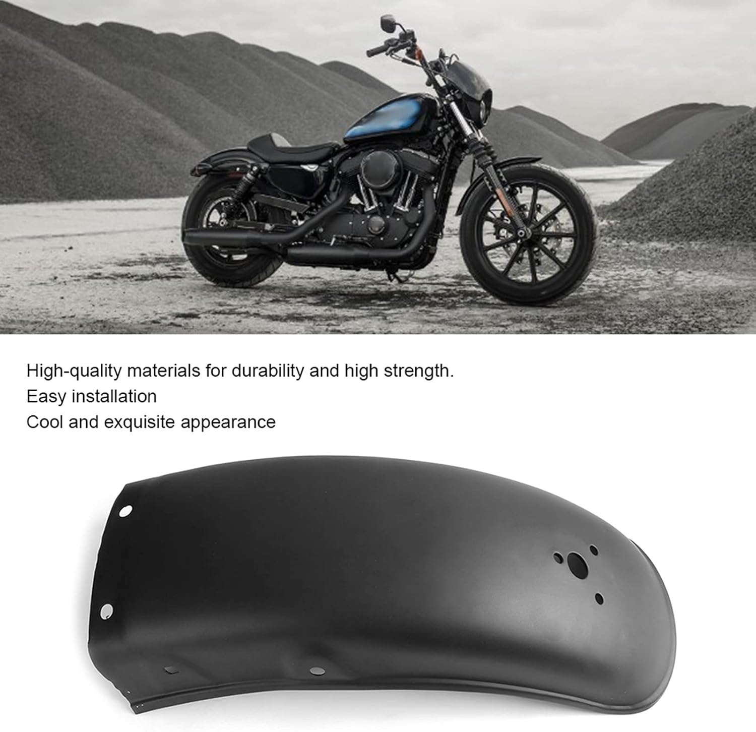 Motorcycle Front, Rear Tire Mud Flaps Metal Motorcycle Wheel Mudguard Modification Fit for (Black)