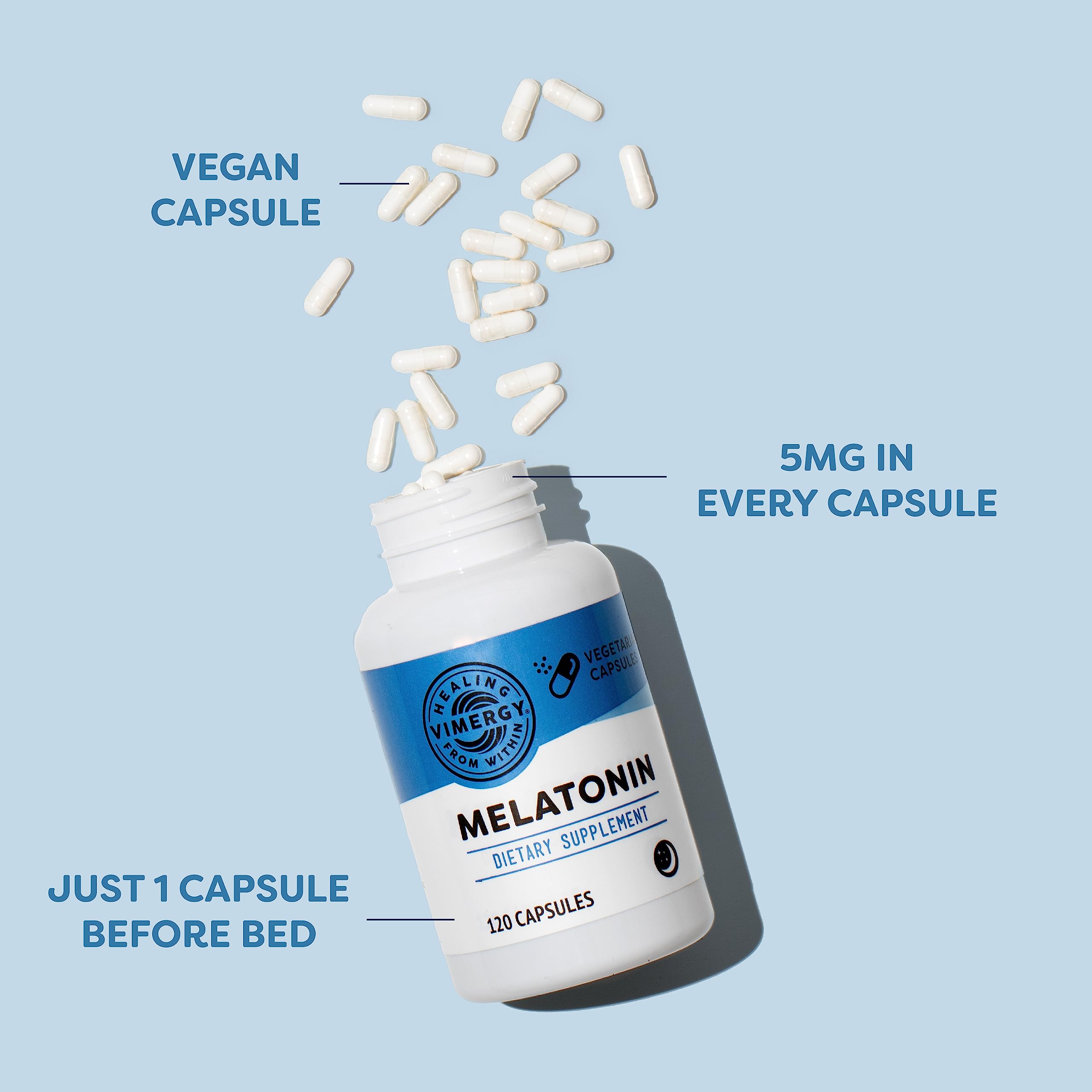 Clinical Strength Melatonin Capsules 5mg, 3 Clean Ingredients, 4 Mo Supply — Amazon image 4