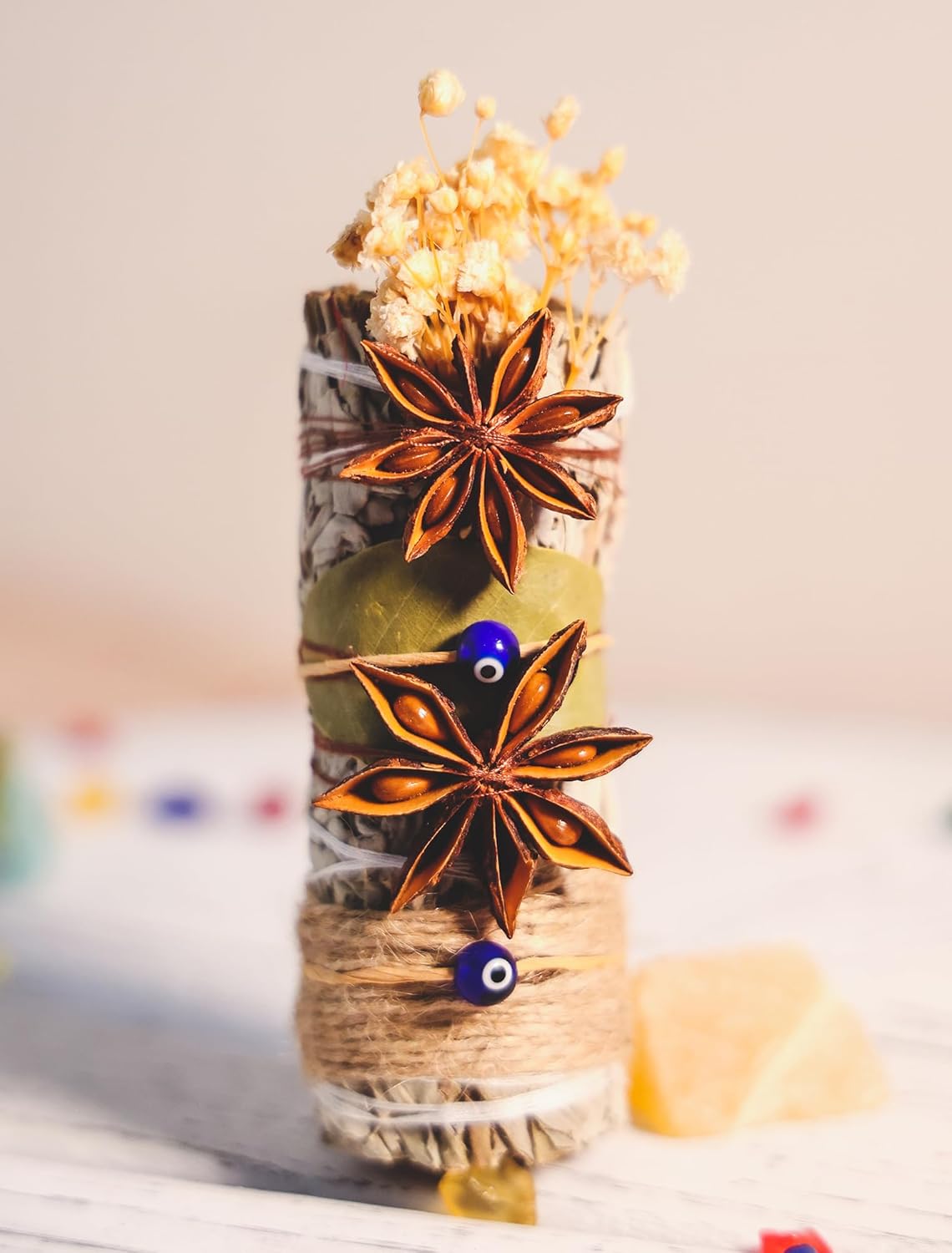 White Sage Smudge Sticks, Smudge Bundle Kit Alternative Spiritual Cleansing Sage Smudge Kit, Floral Sage Bundle Gift, Magical Smudge Stick, Herbal Cleanser, Home/Ritual Cleansing