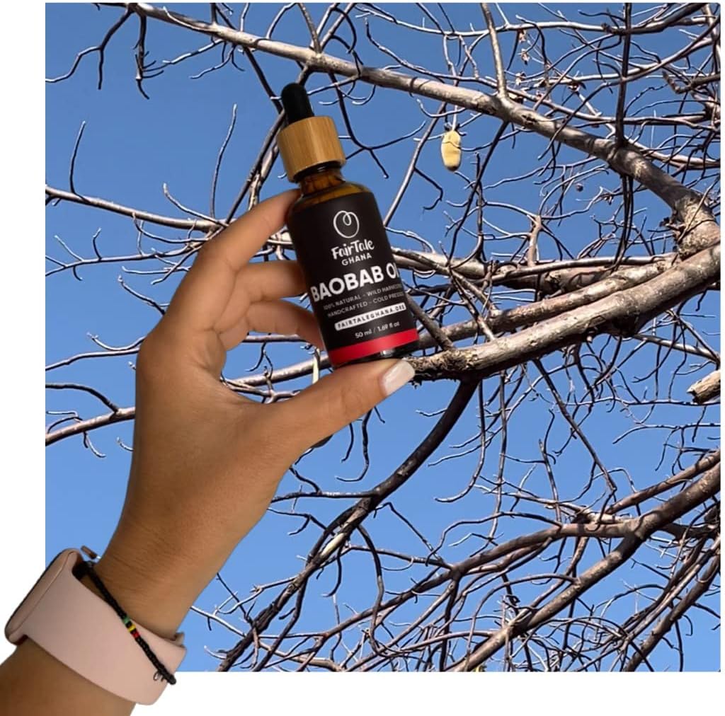 FairTale GHANA Baobab Oil 1.69 fl.oz / 50 ml Handcrafted, 100% Natural, Wild harvested, Unrefined, Cold pressed