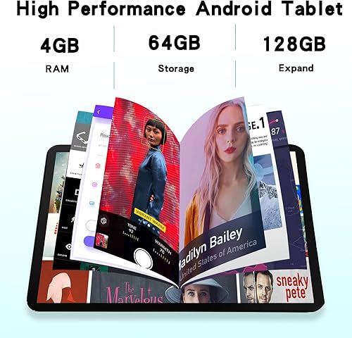 Miniatura 3 de DUODUOGO Tablet Android 12 de 10 pulgadas con paquete de teclado, 64 GB ROM 4 GB RAM 128 GB expandir, batería de larga duración y alto rendimiento,