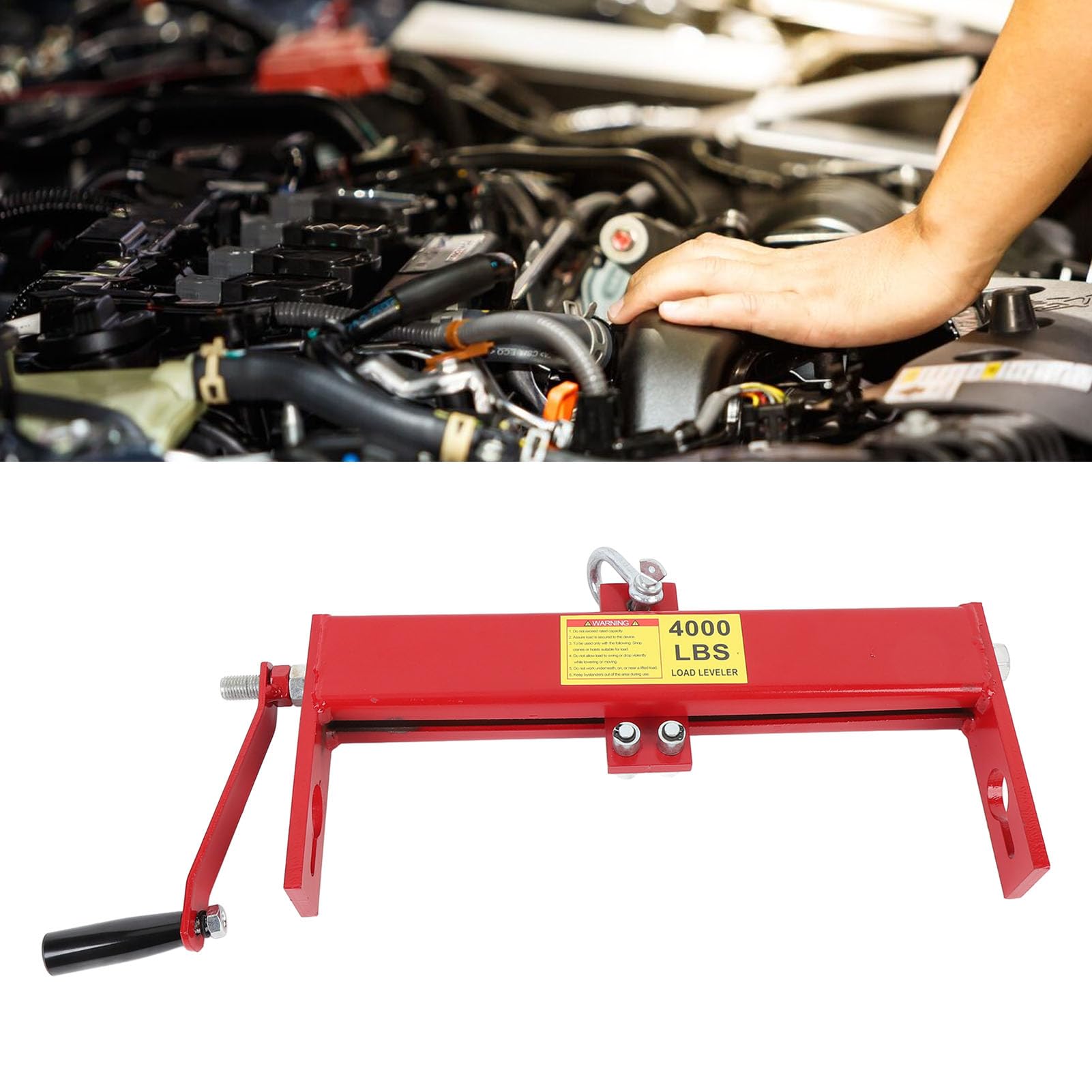 Azule del Motor, Accesorio de la Grúa de Tiendas, Nivelador de Carga de Motor de Hierro Ajustable de 4000 Lbs Rojo para la Caja de Cambios