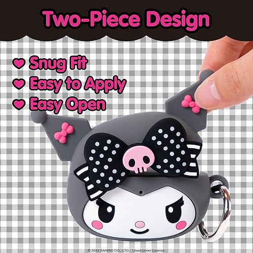 Miniatura 5 de iFace My Melody 50th and Kuromi 20th Anniversary Case Compatible con AirPods Pro 1Pro 2 - Bonita funda protectora de silicona mosquetón incluido