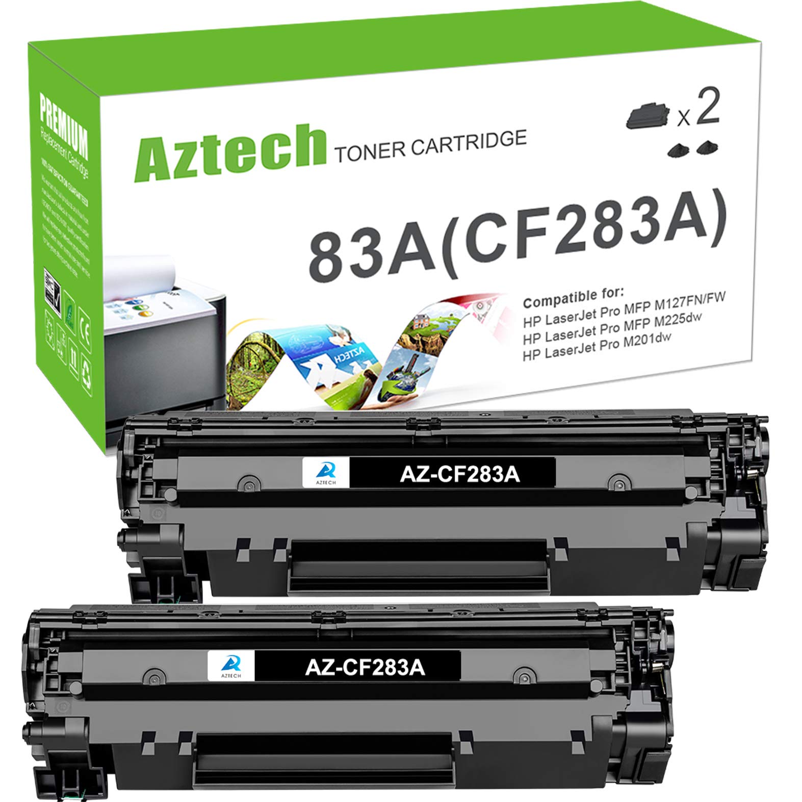 Amazon.com: Aztech Cartucho de tóner compatible para HP 83A CF283A 83X  CF283X Pro MFP M127fw M125nw M201dw M225dw M225dn M127fn M201n M125a Tinta  de impresora (negro, 2 unidades) : Productos de Oficina