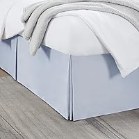 Vista 266 de Nestl - Falda plisada de cama de fácil ajuste, con caída a medida de 14 pulgadas, microfibra suave de doble cepillado, con calidad de hotel
