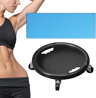 Rueda giratoria de 360 grados, rueda de ejercicio Core Slider, tabla de entrenamiento abdominal con alfombrilla para las rodillas, marco de flexiones, entrenamiento muscular, equilibrio