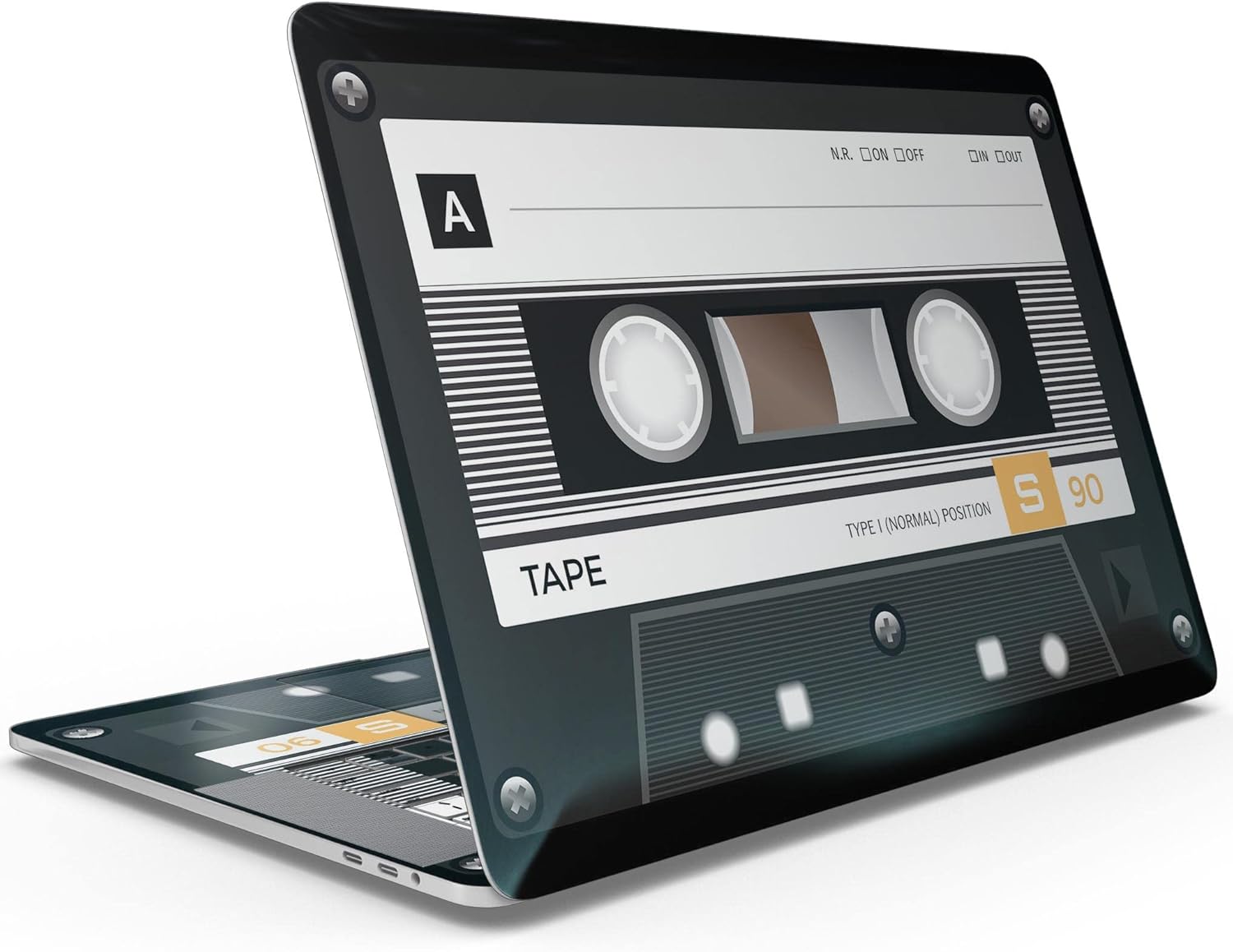 DesignSkinz - Retro Cassette Tape V12 - Full-Body Wrap Protective Decal Skin Kit Compatible with MacBook 16" Pro (A2141)