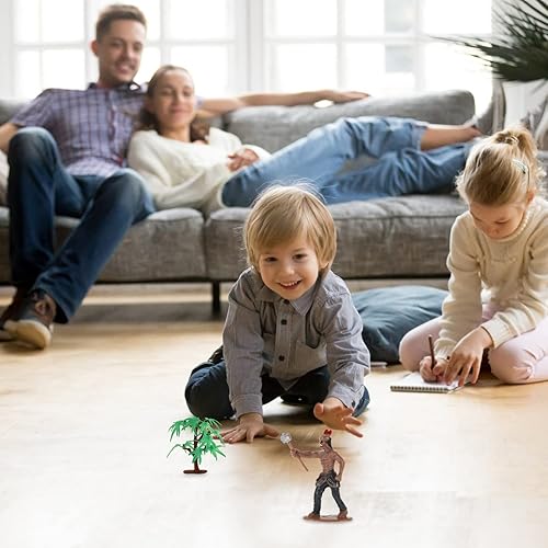 Miniatura 4 de Kisangel Juego de 2 figuras indias imitadas de plástico para vaqueros, figuras aborígenes en miniatura, decoraciones para el hogar