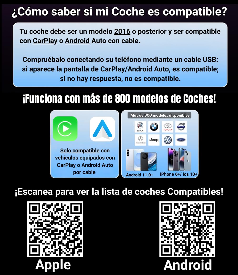 【Carplay Inalámbrico 2026】 Android Auto Adaptador Bluetooth Compatible con iPhone Apple Y Android, Elimina Cables Mejora tu Experiencia con el Coche Conexión Estable y Sin Retrasos (SwiftLink SE MAX) — view 7