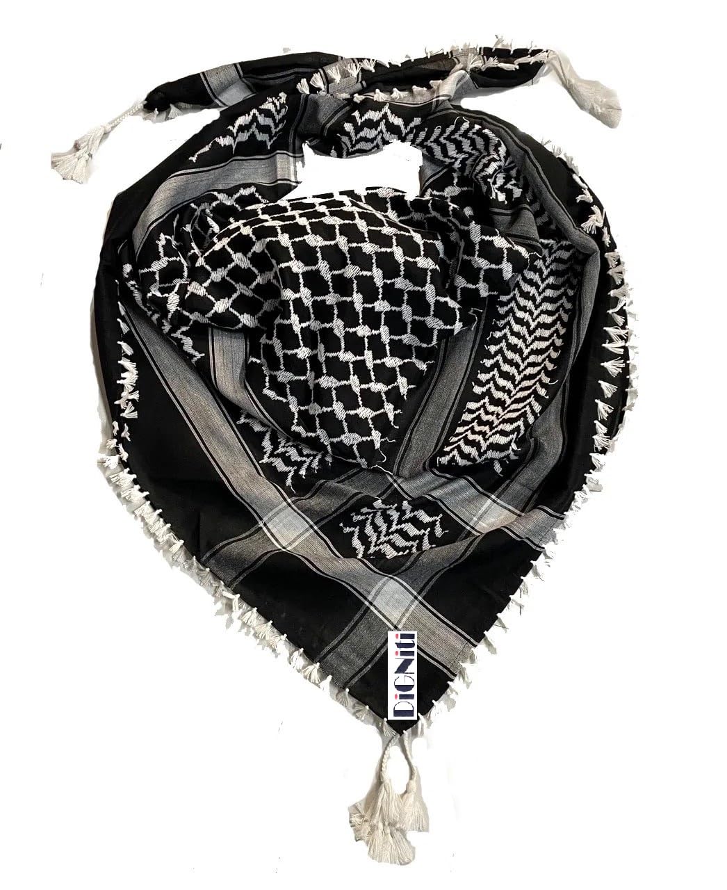 digniti Arfat Scarf Palestinian shawls Black & White Kufiyahs/Muslim hijab shawl/Palestine keffiyeh shawls scarves Arafat-picture-55