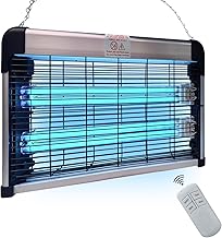 UV Light Sanitizer with Ozone 76 Watts (2x38W), UVC Disinfection Lamp w/Remote Control, Odor and Dust Mite Removal, Ultraviolet Light for Kitchen/Basement/Bathroom Black