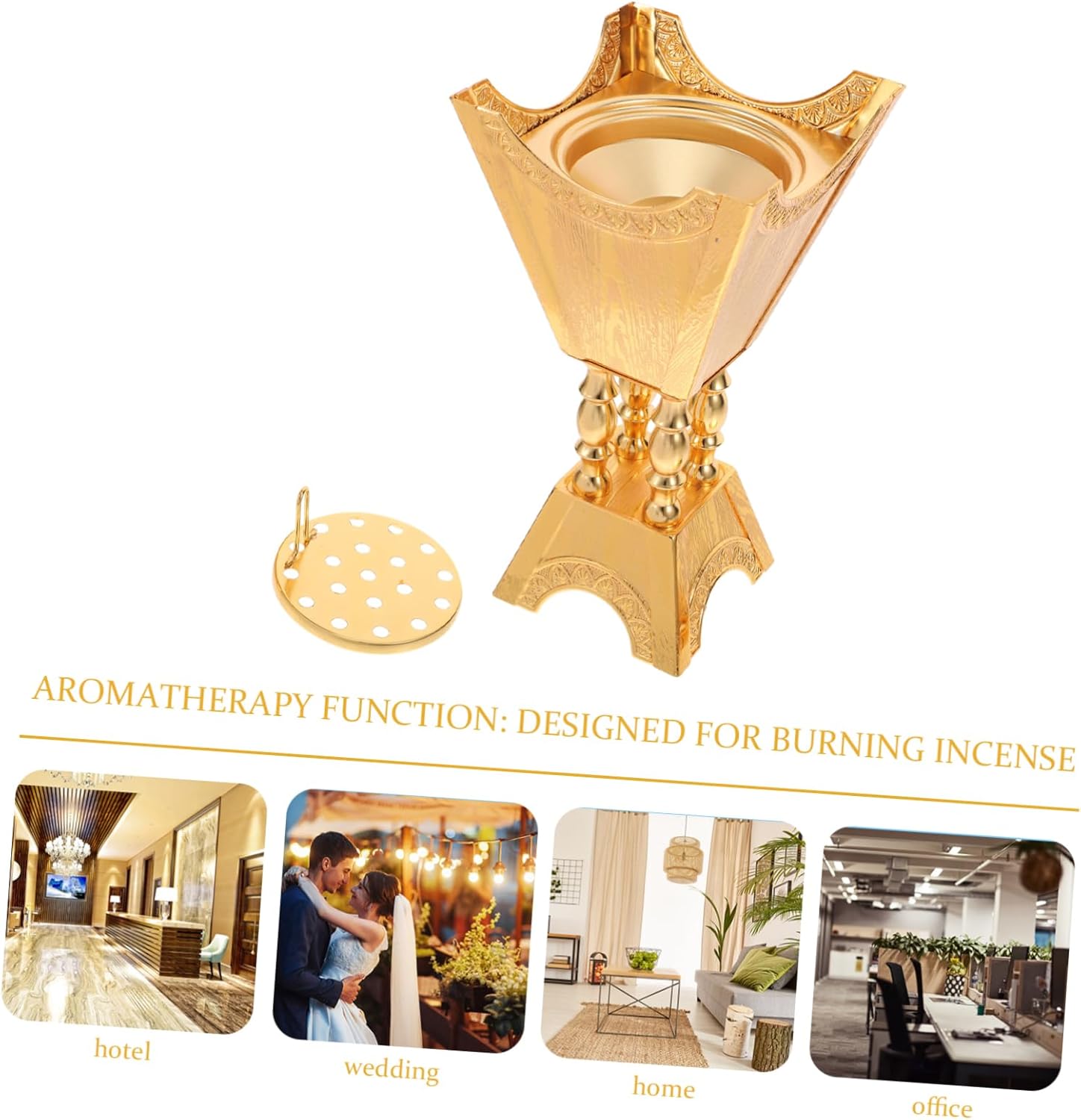 Small Arabian Incense Burner Metal Bakhoor Censer for Home Decor Yoga and Meditation Elegant Design for Aromatherapy and Spa