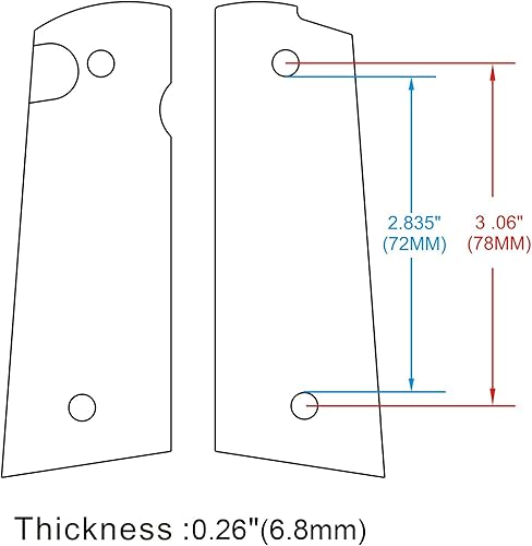 Miniatura 2 de Cool Hand Empuñaduras G10 1911, tornillos de empuñadura de pistola incluidos, corte Magwell, tamaño completo (gobiernocomandante), textura Sunburst,