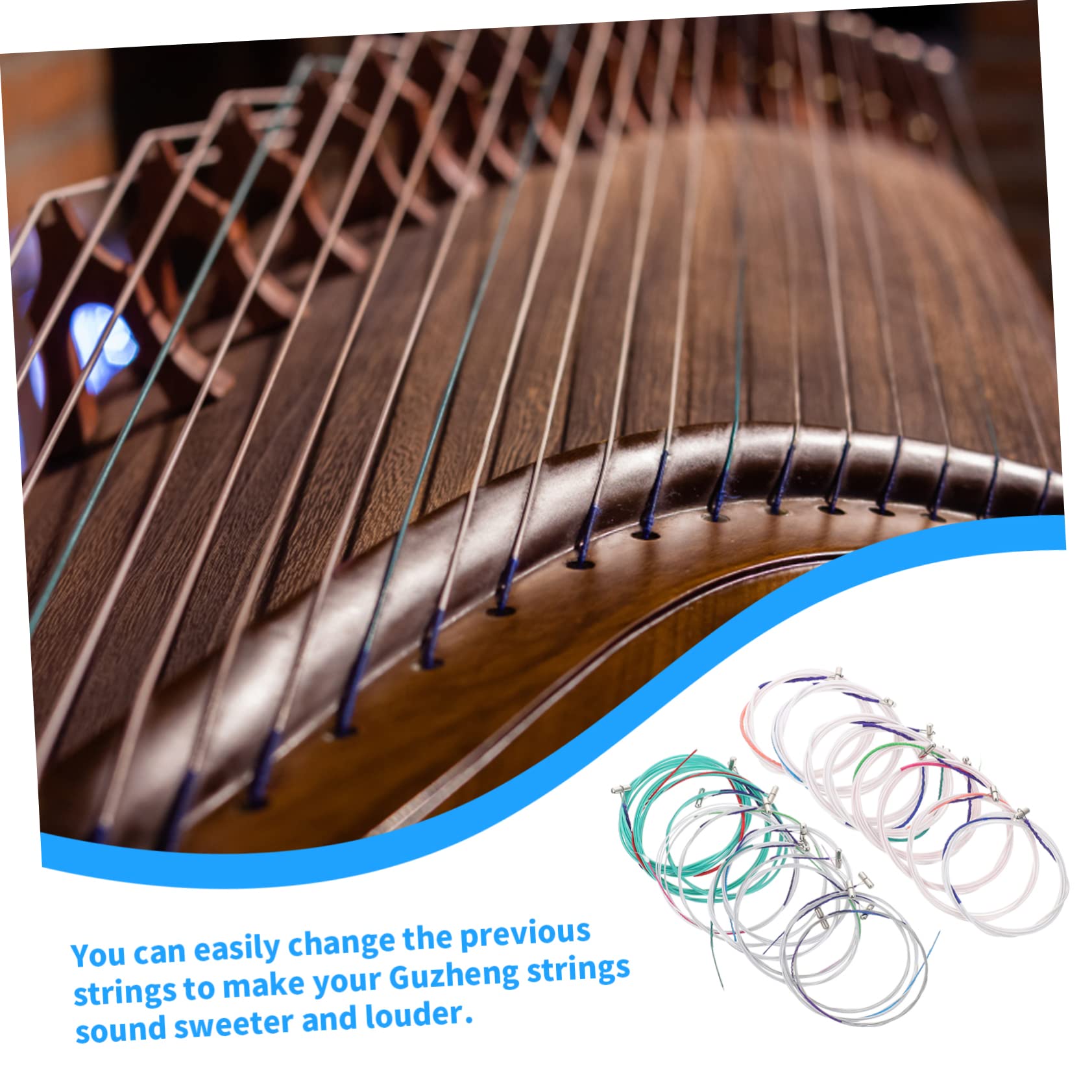 Abaodam 2sets Assorted Guzheng Strings Replacement Strings for Guzheng Musical Instrument Accessories Kit 21pcs*2