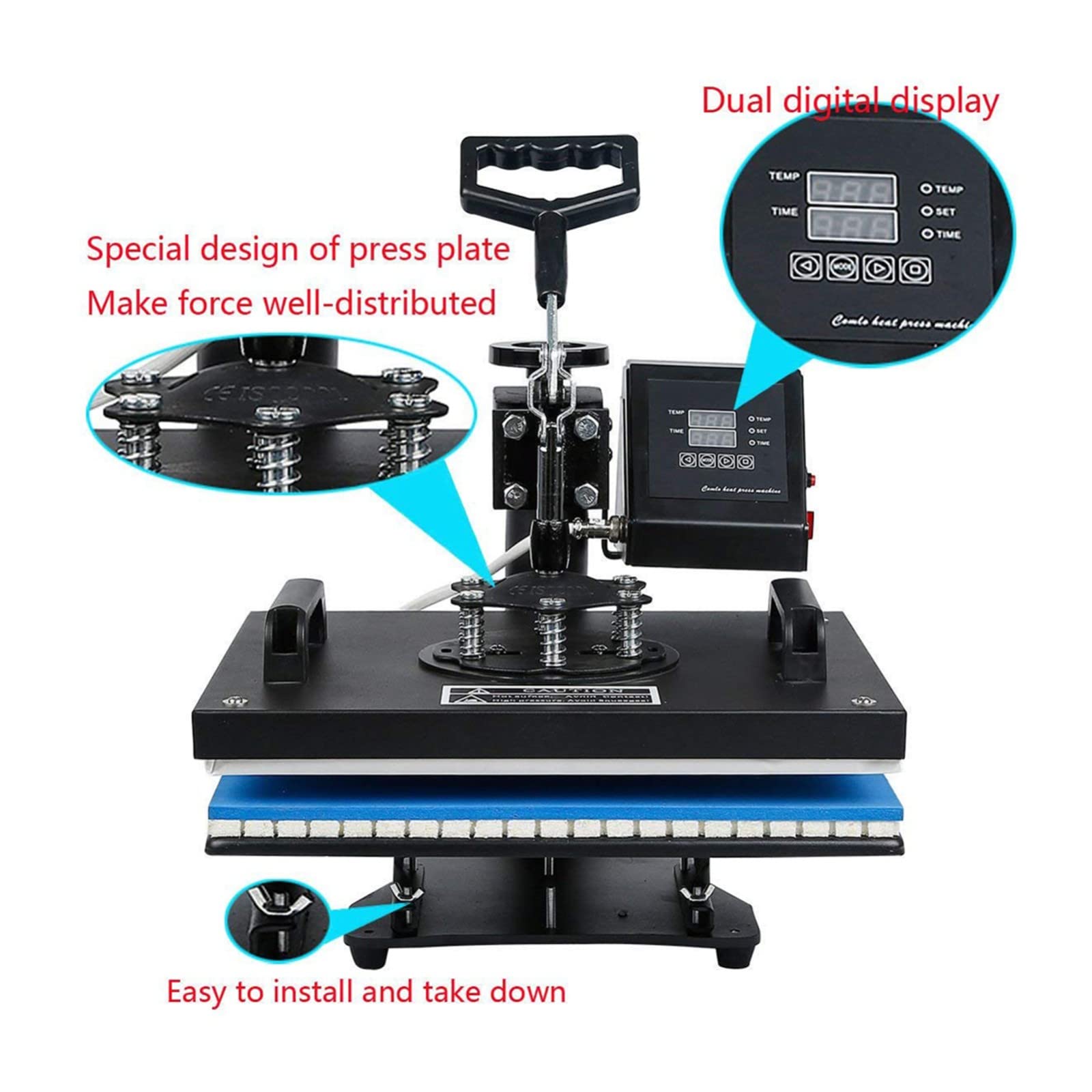 Amazon｜ヒートプレス機 5 in 1 コンボヒートプレス機 昇華ヒート