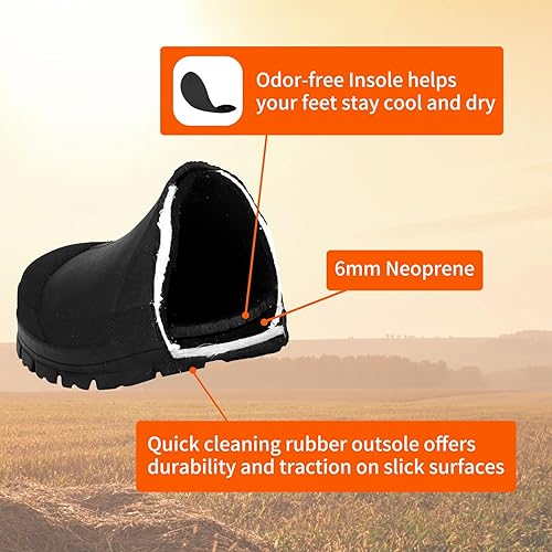 Miniatura 6 de HUNTIT Botas de caza de goma de 0.236 in de neopreno para hombres, impermeables, aisladas, botas de goma de camuflaje duraderas para exteriores