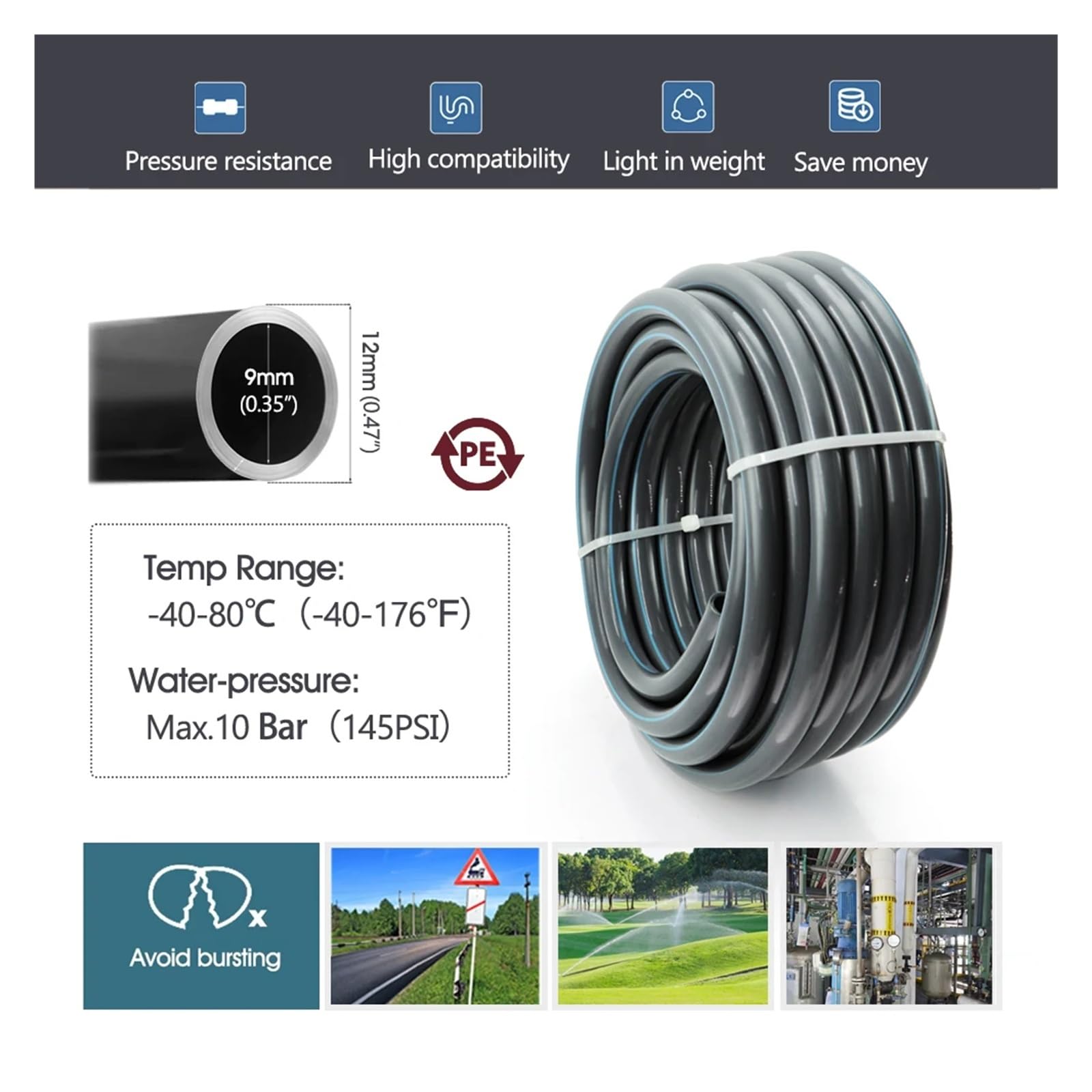 Sistema di irrigazione automatica for irrigazione da giardino 3/8 "2 in 1 Tubo in PE Nebbia regolabile a 360° Kit di spruzzatori micro a goccia for irrigatore a collegamento rapido(10m Kits)