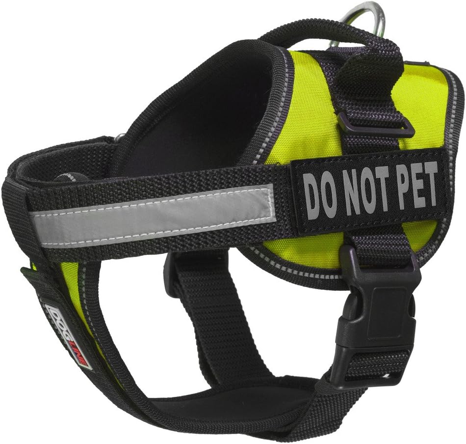 Dogline Unimax Multi-Purpose Vest Harness for Dogs with 2 Removable DO NOT PET Patches and 2 Removable Side Utility Bags (Green, X Large (36" - 46"))