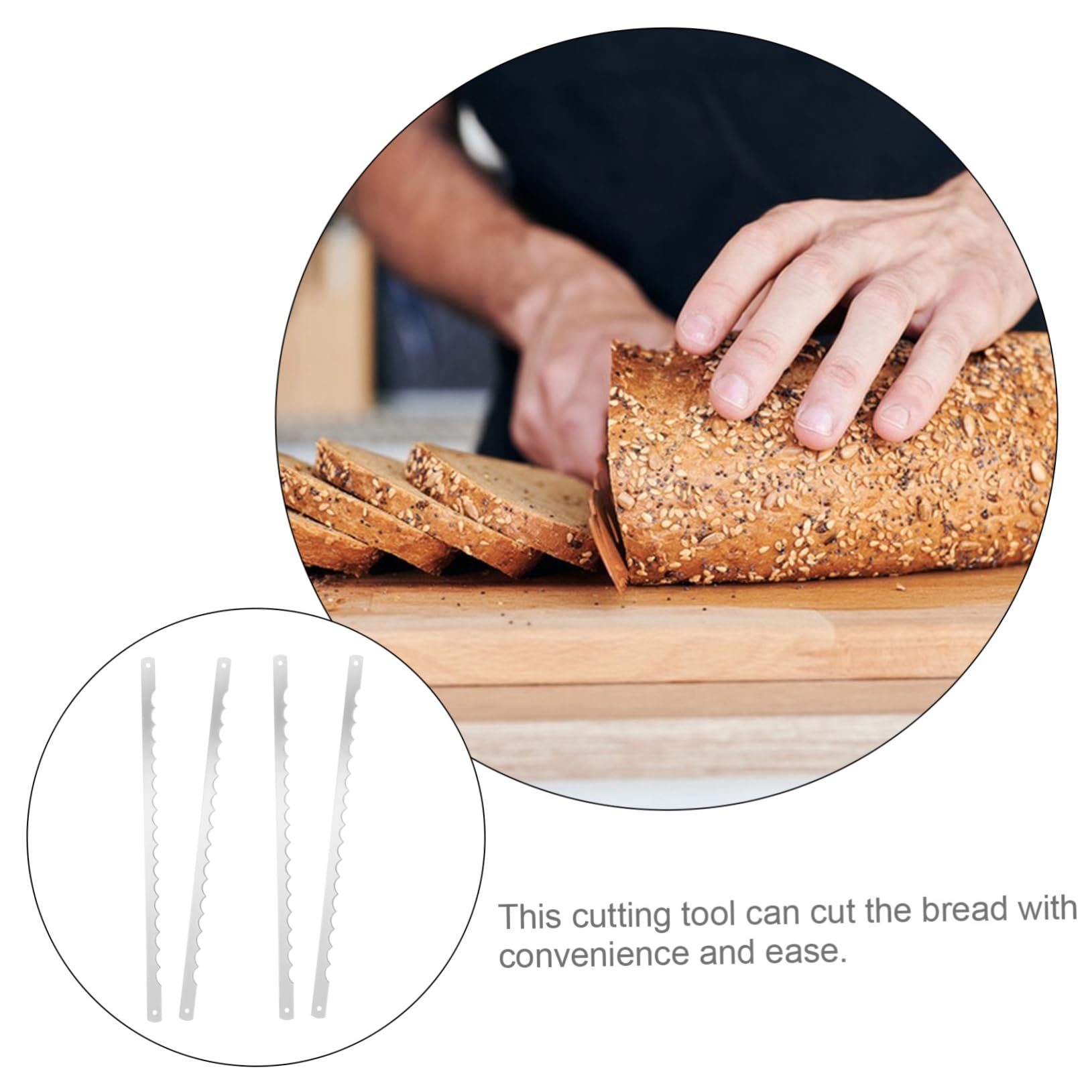 Unomor 4pcs Bread Cutter Blades for Toast Machines Serrated Replacement Slicing Tool Compatible with Multiple Brands for All Bread Reduces Crumbs and Waste