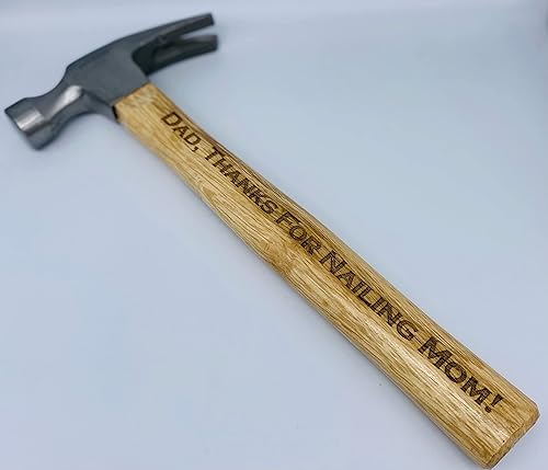 Miniatura 3 de Divertido regalo para el Día del Padre (Thanks for Nailing Mom) grabado tamaño completo estándar de 16 oz. Martillo totalmente funcional, hecho a