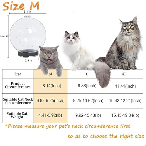 Miniatura 5 de Bozal transparente para gatos, tamaño M, capucha transpirable para gato, casco de astronauta ajustable para evitar que los gatos muerdan y mastiquen