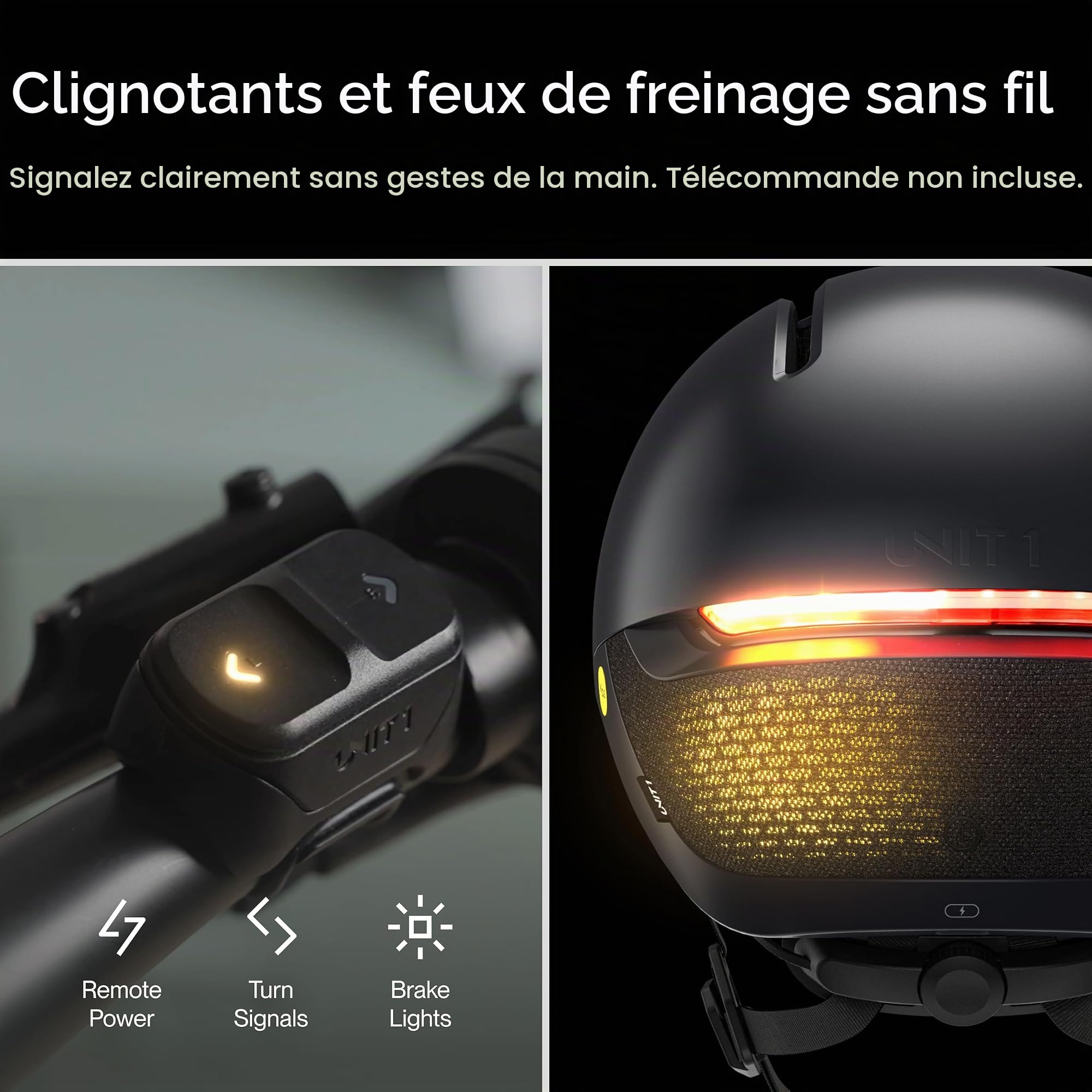 UNIT 1 FARO Casque Smart Vélo avec Clignotants & Feu Stop | Casque Smart MIPS avec clignotants, éclairage & détection de chute