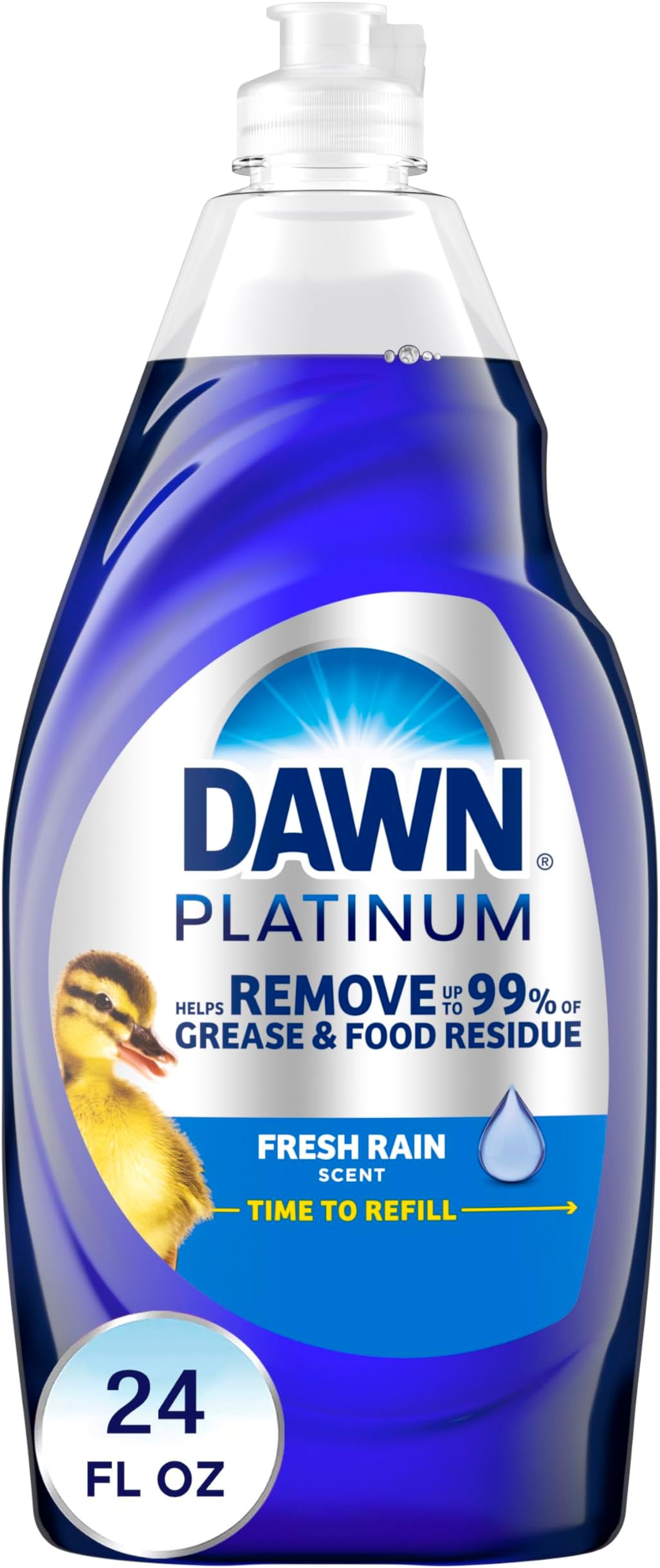 Platinum Dishwashing Liquid Dish Soap, Refreshing Rain, 792ml