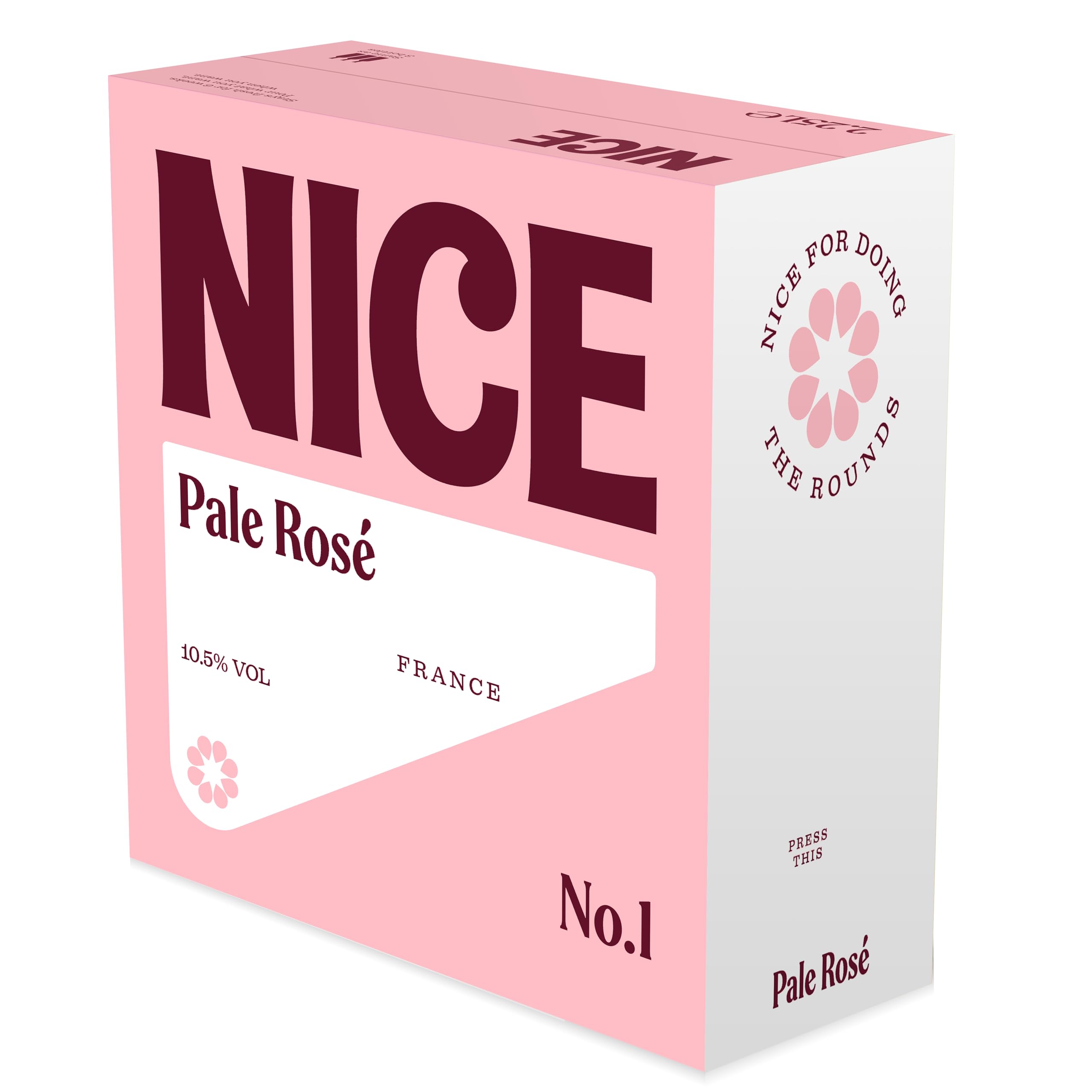 Nice Pale Rosé, Wine Box, Dry, Pale, French Rosé from Languedoc, Hint of Strawberry, 1 x 2.25L Boxed Wine