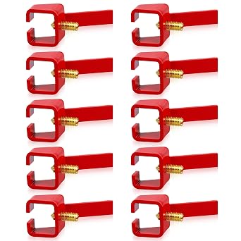 10-Set Red Steel Universal Breaker Lock Out,Circuit Breaker Locking Device | Powder coated CY-UBL1 safety lockout tool, universal design for Industrial & Home Use