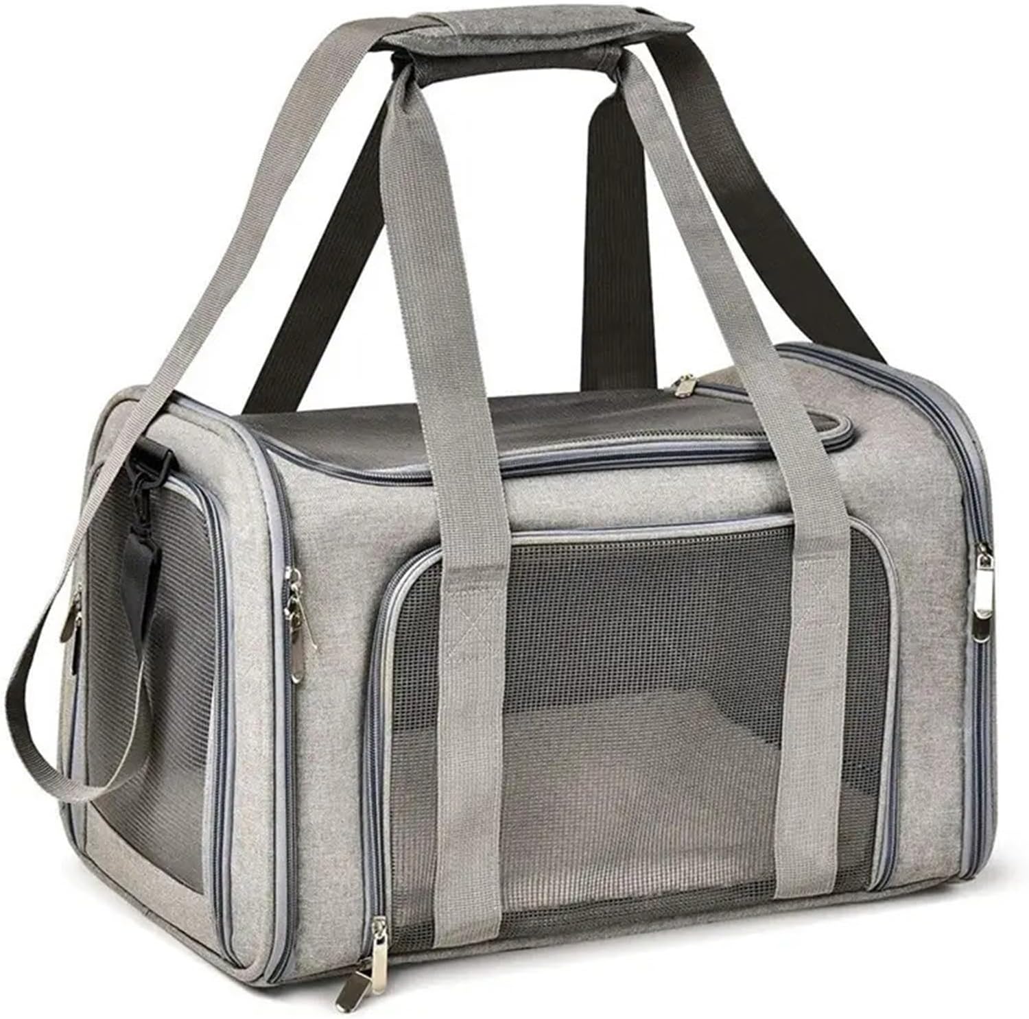 Pet Backpack with Side Ventilation Design, Suitable for Both Cats and Dogs, and complies with Airline regulations(Gray,L (45x30x30))