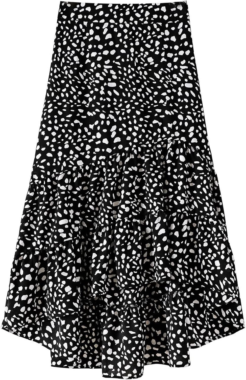 Skirts for Women Chiffon Boho Casual Floral Skirt High Waist Ruffles Hem A-Line Long Swing Pleated Skorts Kilts : Clothing, Shoes & Jewelry