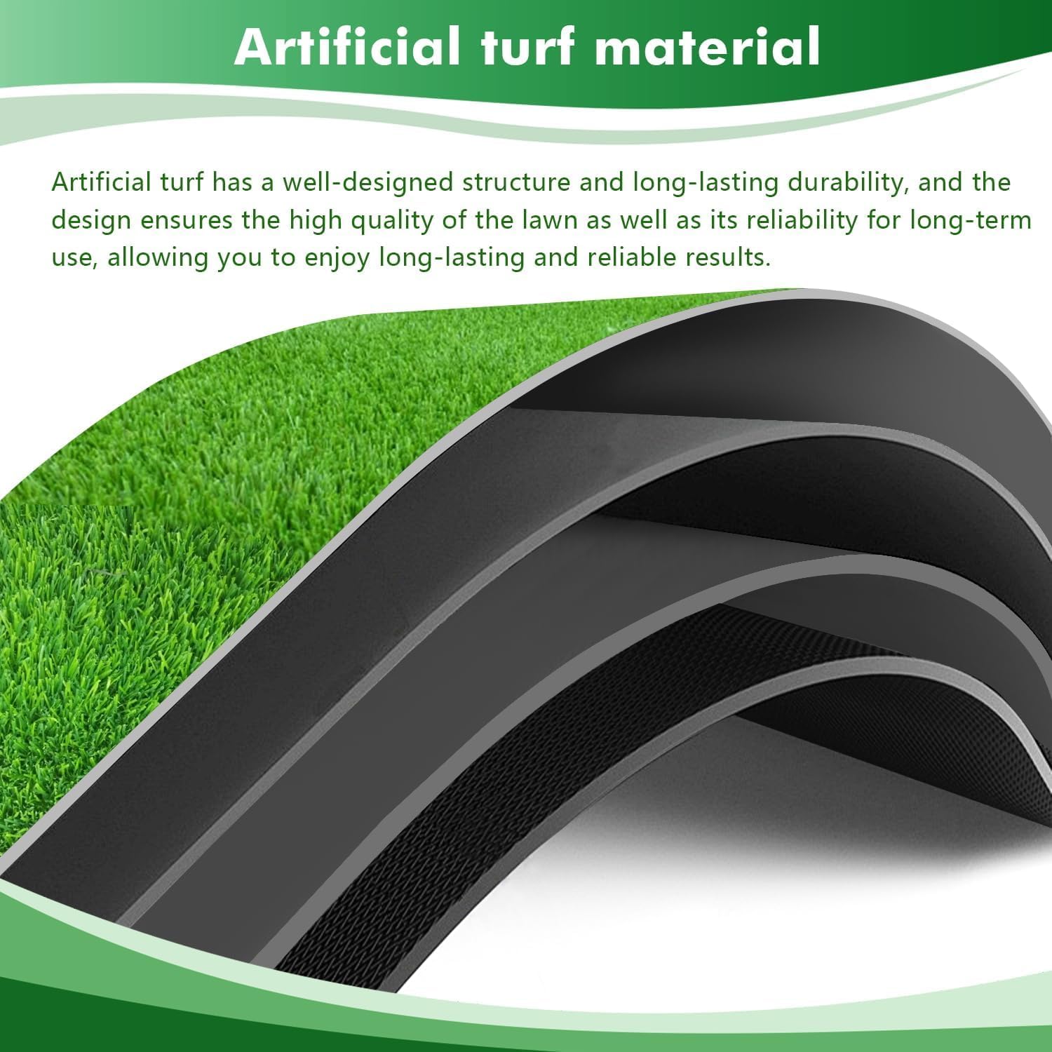 118.1 x 39.4 Inch (Pack of 1) Dog Grass Pad, Extra Large Artificial Grass Turf Mat, Fake Grass for Large Dog Potty Training Indoor Outdoor Balcony Patio Lawn Decoration image 3