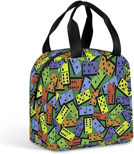 Colorful Dice Lunch Box for Women Men Insulated Lunch Bag Reusable Lunch Tote Bag Lunch Container