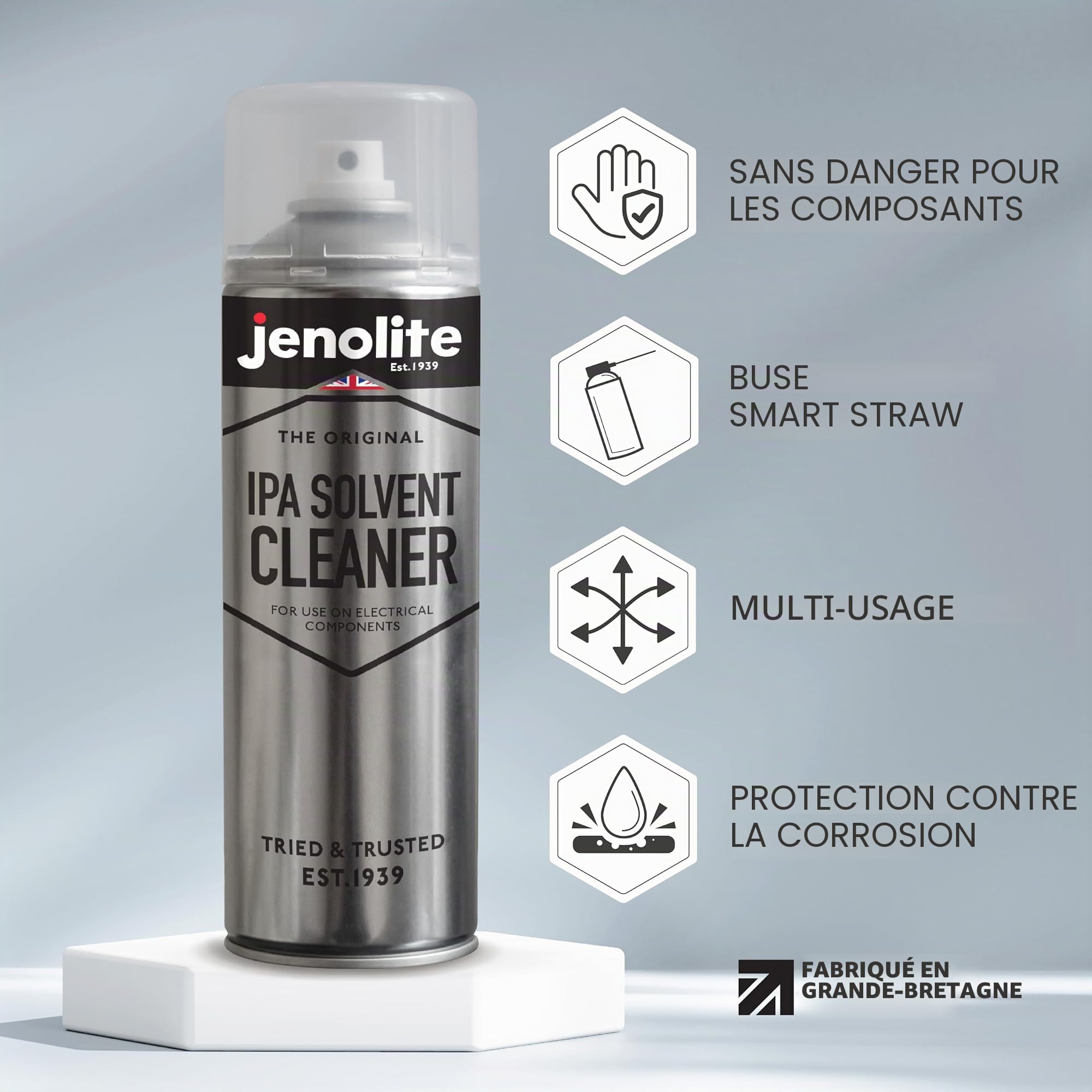 JENOLITE IPA Nettoyant Solvant | 3 x 500 ml | Nettoyant de contact isopropanol à séchage rapide, idéal pour les équipements électriques