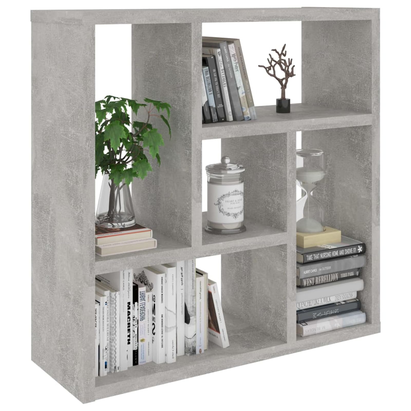Gecheer Mensola da parete, scaffale moderno con 5 scomparti, legno multistrato, per soggiorno, bagno, camera da letto, corridoio, cucina, ufficio