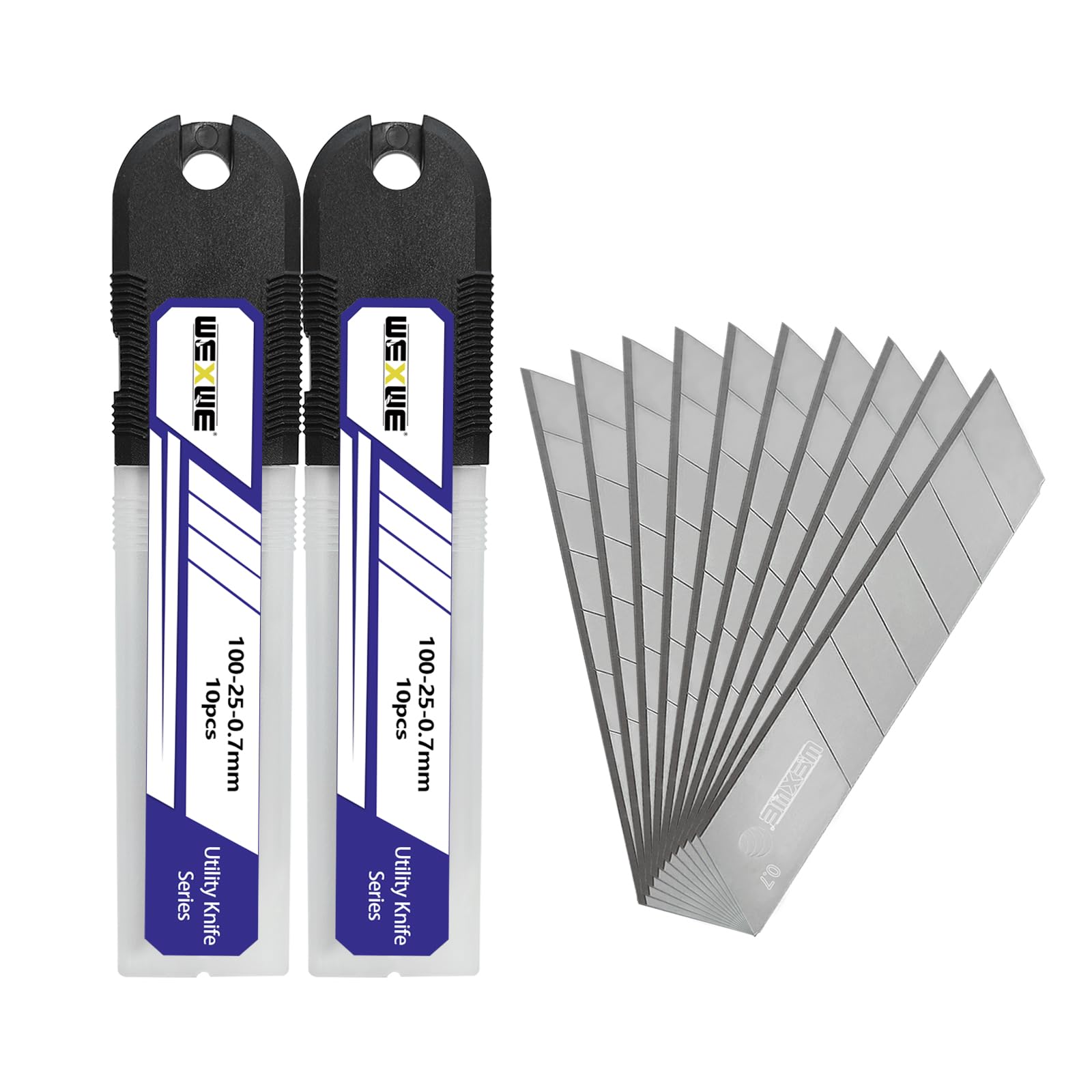 Tools 25mm Utility Knife Replacement Blades,60 Degree Snap Off SK4 Steel Blades for Retractable Cutting Knives, Hobby, Craft Knife, Box Cutter 20PCS