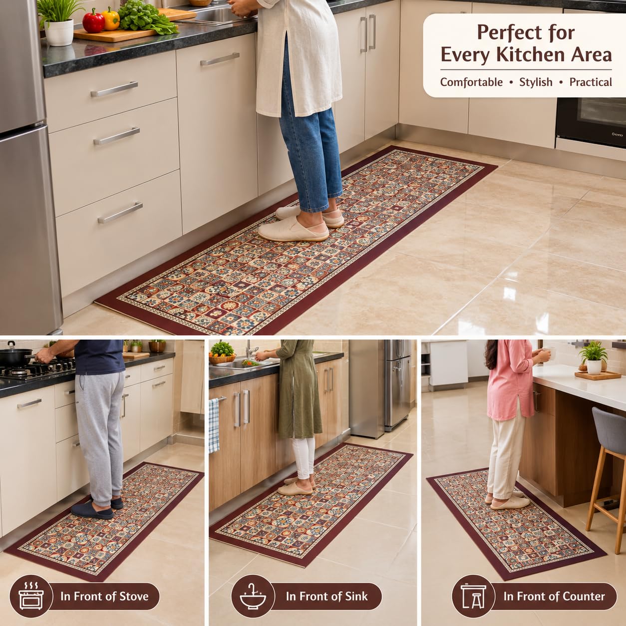 Waterproof Memory Foam Kitchen Mats - Non-Slip -7 Waterproof Memory Foam Kitchen Mats - Non-Slip -7
