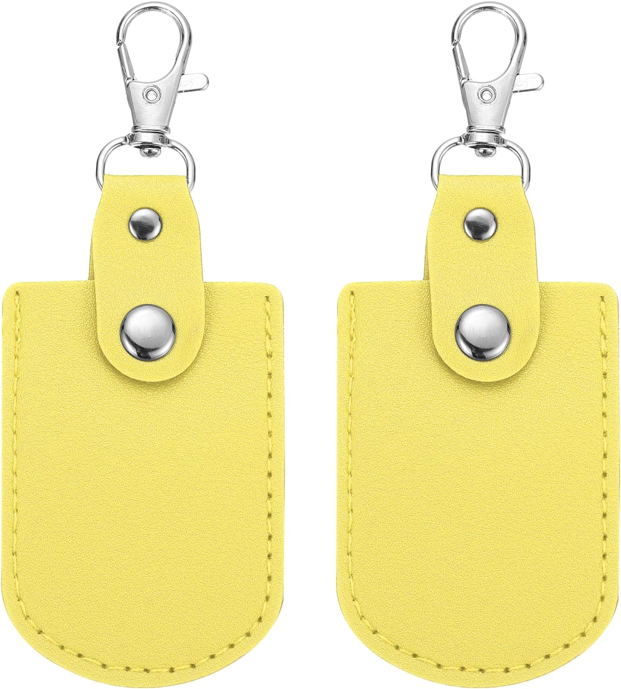 PATIKIL Leather Key Fob, Leather Key Fobs with Key Rings DIY Keychain Holder for Home Office Car Keys ID Key Cards Air Tag