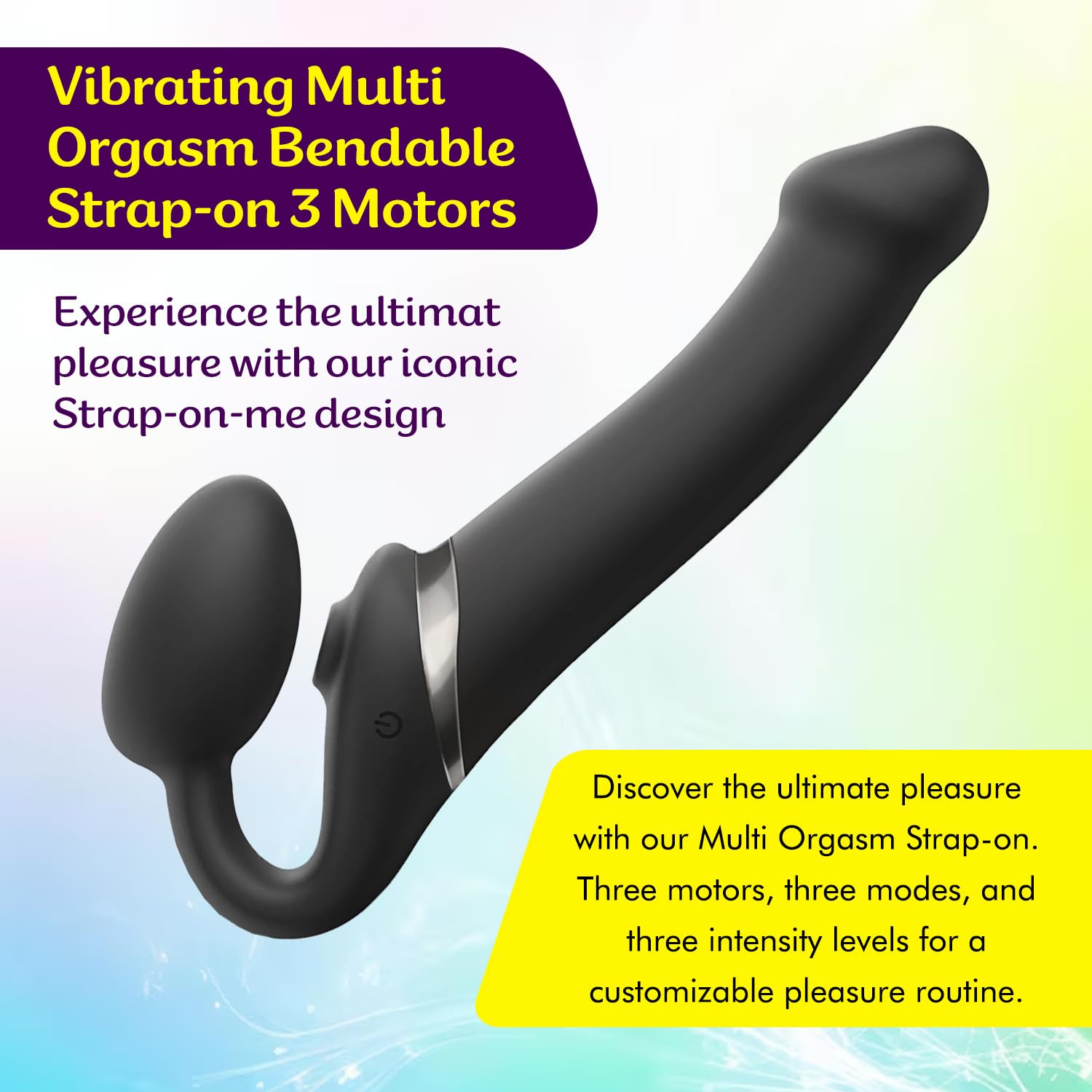 Strap-On-Me Strap-on Multi-Orgasmo Telecomandato 3 Motori – Tecnologia a Memoria di Forma – Tripla Stimolazione – Sex Toy Donna & Uomo in Silicone Morbido – Senza Imbrago, Impermeabile