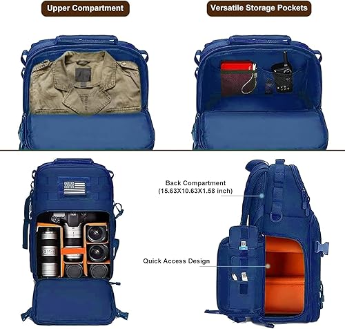 Miniatura 9 de MOSISO Mochila para cámara, DSLRSLRSLRsin espejo para fotografía táctica con soporte para trípode y compartimento para laptop de 15-16 pulgadas