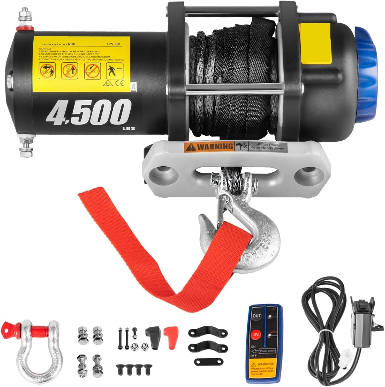 Truck Winch Electric Winch 12V 4500/5000/5500 LBS Synthetic