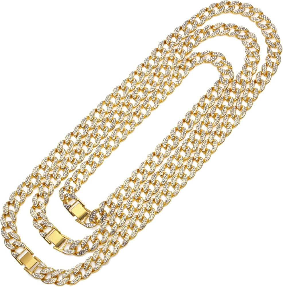 vivi　wjk IVXLCDM ×wjk slim chain neck Wycian Cuban Necklace Unisex, Necklace Men 18 Inch Gold Plated