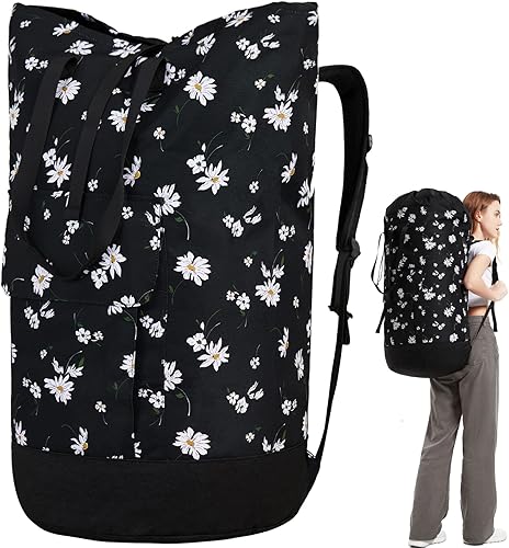 Mochila de lavandería 115L, bolsa de lavandería extra grande y resistente con correas para el hombro, mochilas de lavandería para la universidad,