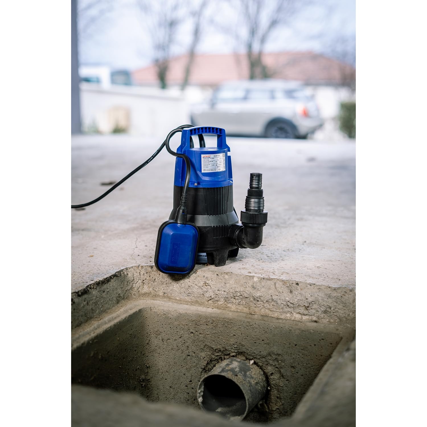 SPID'O - Bomba de Achique 400W - 9 m3/h - Aguas Cargadas - Partículas 30 mm - Altura Máx 5,5 m - Compacta